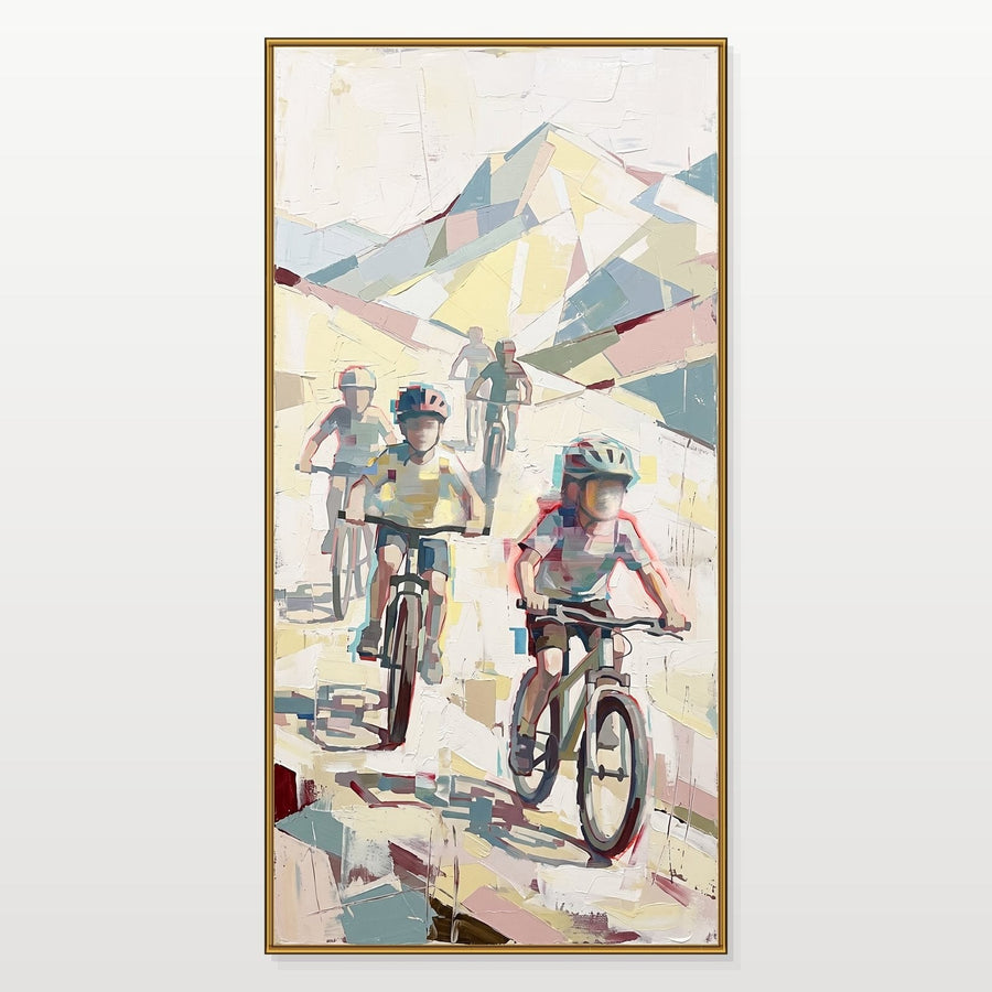 Young Cyclists on a Mountain Trail